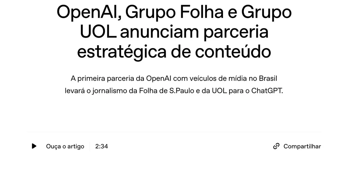 Why OpenAI’s Partnership With Grupo Folha and Grupo UOL Matters in Brazil